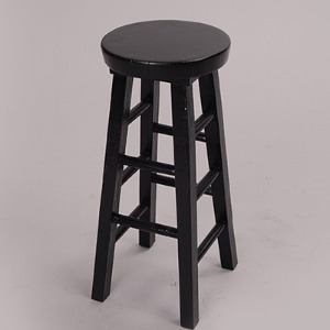MSD - Poli Stone Round Stool Chair (Black)